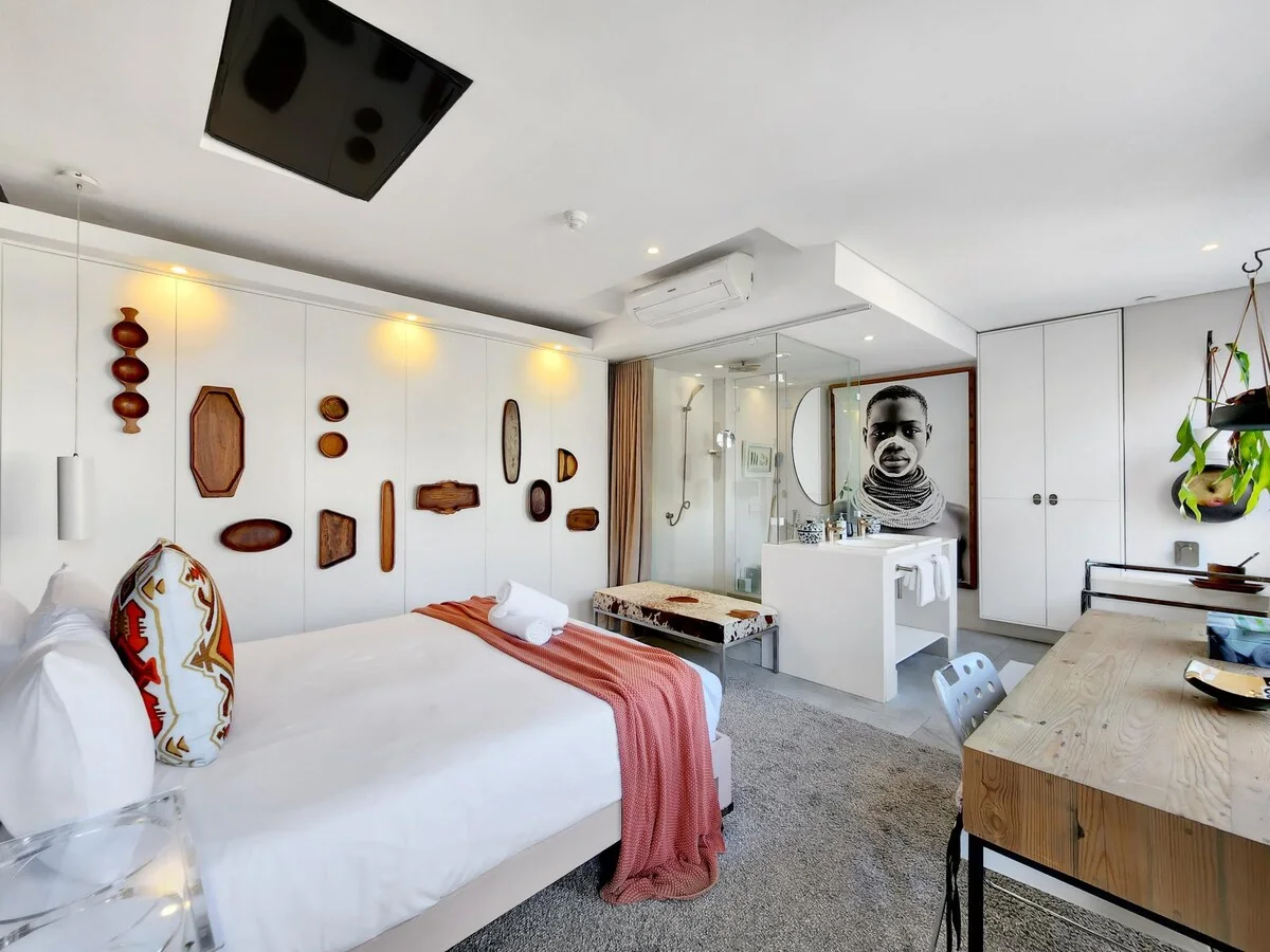 A bedroom in our Sea Point apartment