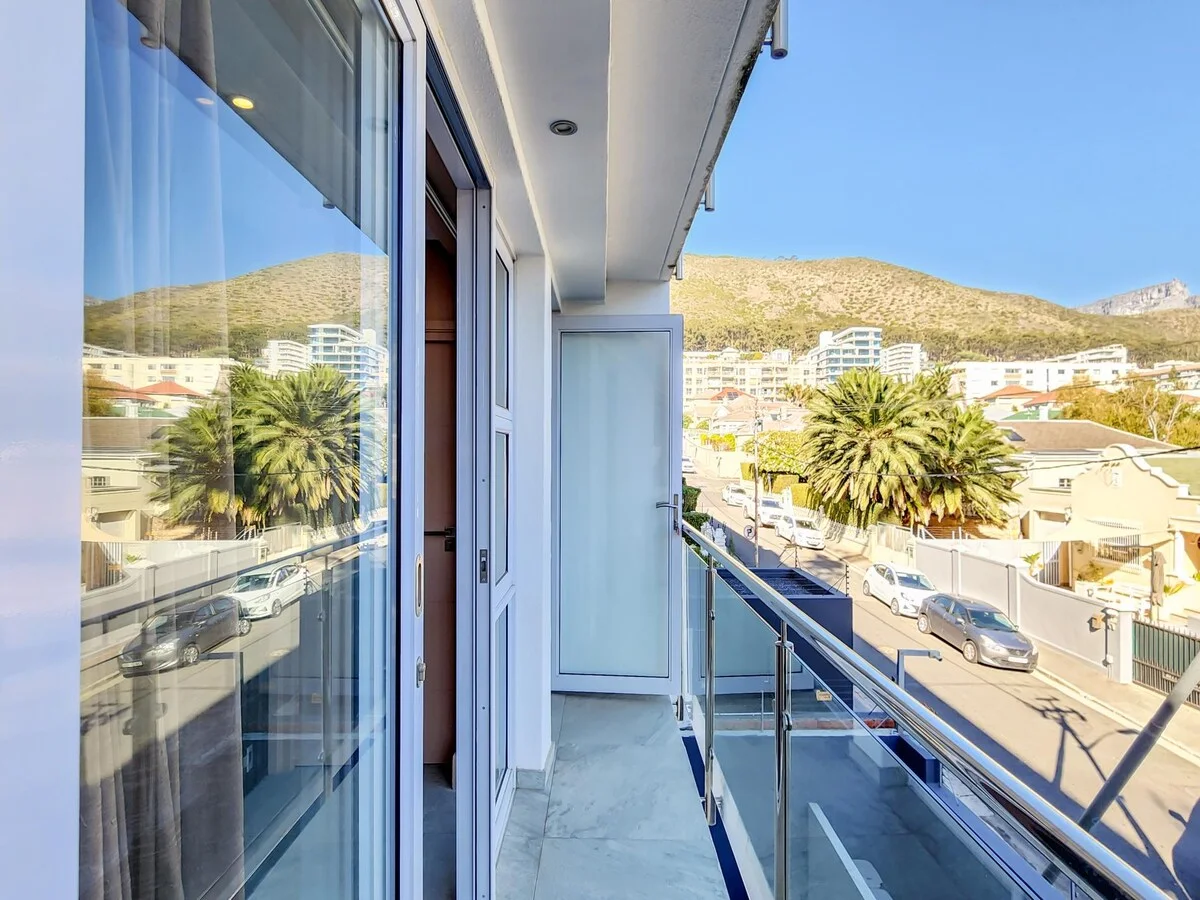 The apartment’s private balcony